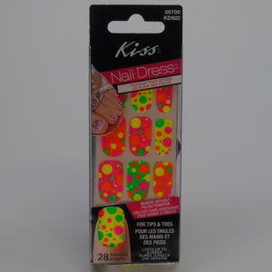 Kiss Neon Dots Nail Strips Manicure Pedicure Pink